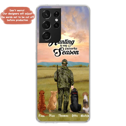 Personalized Hunting Phone Case - Man/Woman With Upto 4 Dogs - Phone Case For iPhone And Samsung - 4168OK