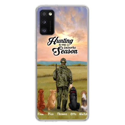 Personalized Hunting Phone Case - Man/Woman With Upto 4 Dogs - Phone Case For iPhone And Samsung - 4168OK