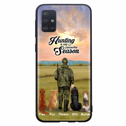 Personalized Hunting Phone Case - Man/Woman With Upto 4 Dogs - Phone Case For iPhone And Samsung - 4168OK