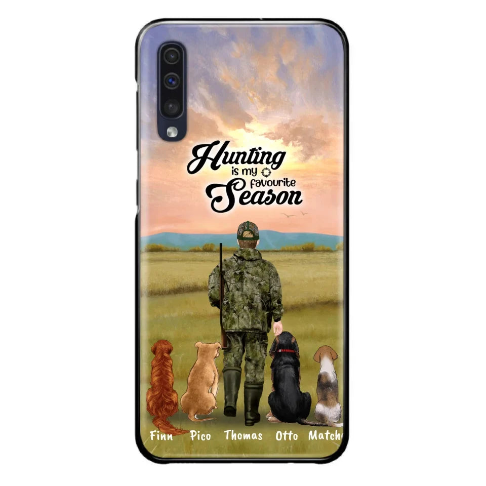 Personalized Hunting Phone Case - Man/Woman With Upto 4 Dogs - Phone Case For iPhone And Samsung - 4168OK