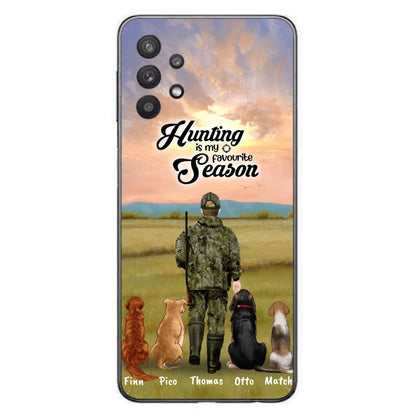 Personalized Hunting Phone Case - Man/Woman With Upto 4 Dogs - Phone Case For iPhone And Samsung - 4168OK