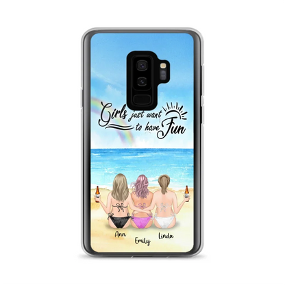Personalized Best Friends Phone Case - Upto 3 Besties - Girls Just Want To Have Fun