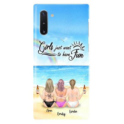 Personalized Best Friends Phone Case - Upto 3 Besties - Girls Just Want To Have Fun