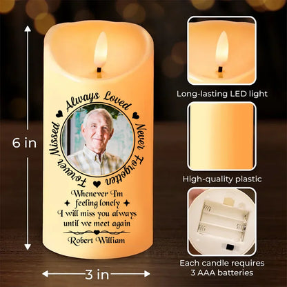 Personalized Memorial Led Candle - Upload Photo - My Husband My Angel