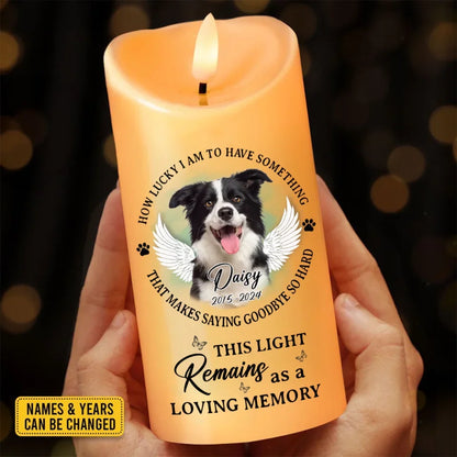 Personalized Memorial Pet Led Candle - Upload Photo - This Light Remains As A Loving Memory