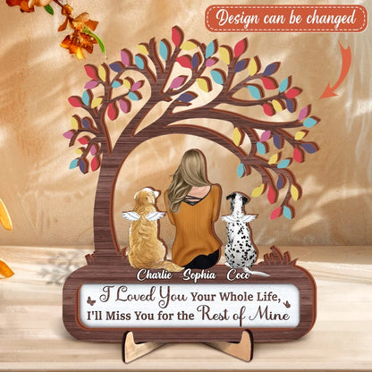 Personalized Memorial Pet Wooden Art - Up to 3 Dogs/Cats/Rabbits - Memorial Gift Idea For Pet Lover - It's Never Just A Dog