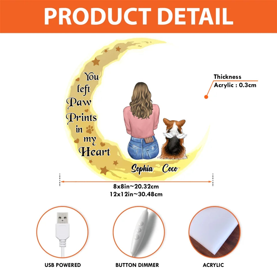 Personalized Memorial Pet Moon Light Box - Memorial Gift Idea For Dog/Cat/Rabbit Lover - Your Light Will Always Shine In My Heart