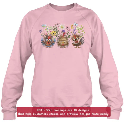 Personalized Chicken Flower Embroidered Sweatshirt - Gift Idea For Chicken Lover