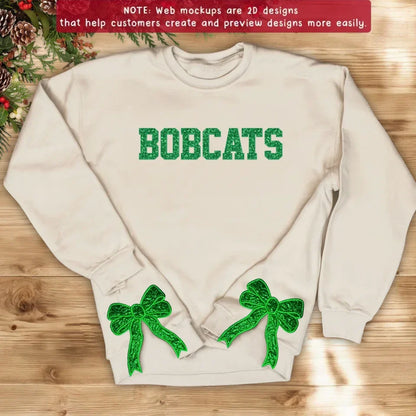Custom Personalized Name Side Bow Embroidered Sweatshirt