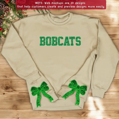 Custom Personalized Name Side Bow Embroidered Sweatshirt