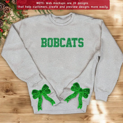 Custom Personalized Name Side Bow Embroidered Sweatshirt