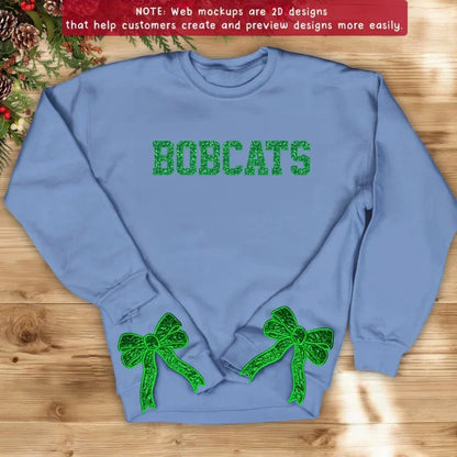 Custom Personalized Name Side Bow Embroidered Sweatshirt