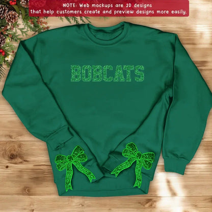 Custom Personalized Name Side Bow Embroidered Sweatshirt