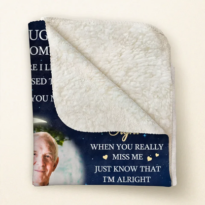Personalized Memorial Pillow Cover/Quilt/Fleece Throw Blanket - Memorial Gift Idea - Upload Photo - A Hug From Heaven
