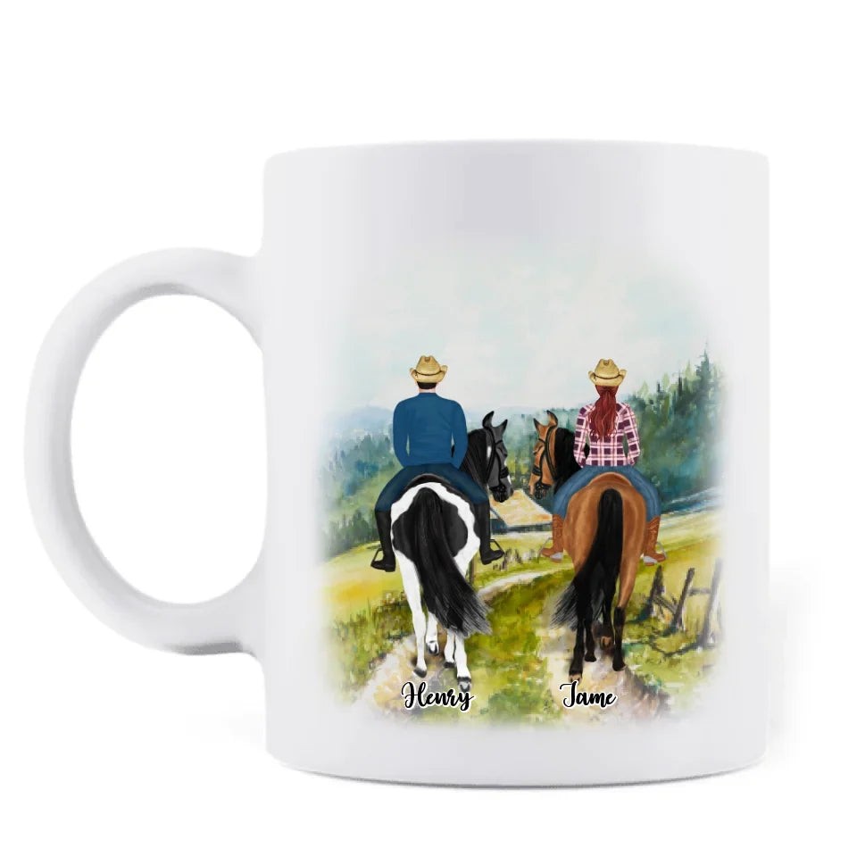Personalized Friend Horse Riding Coffee Mug - Best Gift For Horse Lover - Riding Is Better With Friends