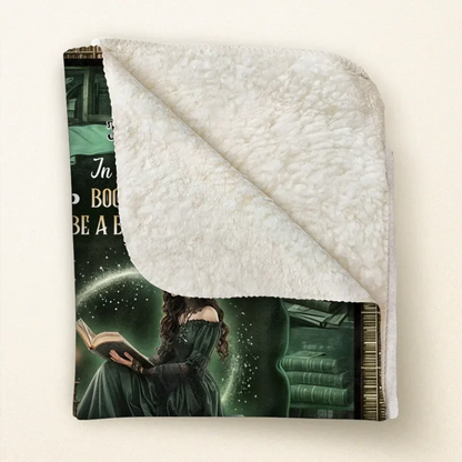 Personalized Book Witch Quilt/Fleece Throw Blanket - Gift Idea For Book Lover - In A World Of Book Worms Be A Book Witch