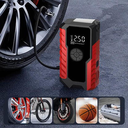 Portable 12V Car Jump Starter, Battery Charger, Air Pump (LED Display)