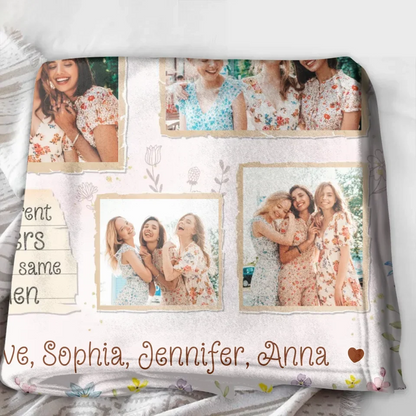 Personalized Sisters Fleece Throw Blanket/Quilt - Christmas Gift Idea For Sisters/Siblings - Sisters Are Different Flowers From The Same Garden