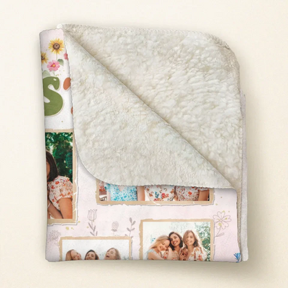 Personalized Sisters Fleece Throw Blanket/Quilt - Christmas Gift Idea For Sisters/Siblings - Sisters Are Different Flowers From The Same Garden