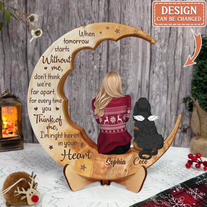 Custom Personalized Memorial Pet Wooden Art - Memorial Gift Idea for Cat/ Dog Lover - When Tomorrow Starts Without Me