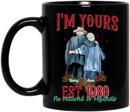 Personalized Old Couple Coffee Mug - I Love You Forever And Always - Gift Idea From Husband To Wife