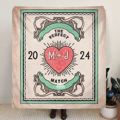 Personalized Couple Quilt/Fleece Throw Blanket/Pillow Cover - Gift Idea For Couple - The Perfect Match
