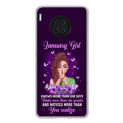 Custom Personalized Birthday Girl Phone Case - Gift Idea For Girl/ Friend/ Daughter - Knows More Than She Says - Case For Xiaomi/ Oppo/ Huawei