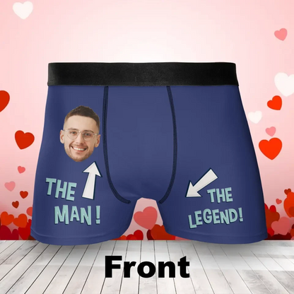 Personalized Men's Boxer Briefs - Upload Photo - Funny Gift Idea For Men, Boyfriend, Husband - The Man The Legend