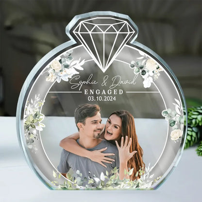 Personalized Engaged/Married Couple Acrylic Plaque - Anniversary Gift For Couple - Upload Photo