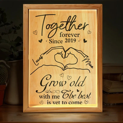 Personalized Couple Lighting Frame Canvas - Gift Idea For Couple/Anniversary - Together Forever