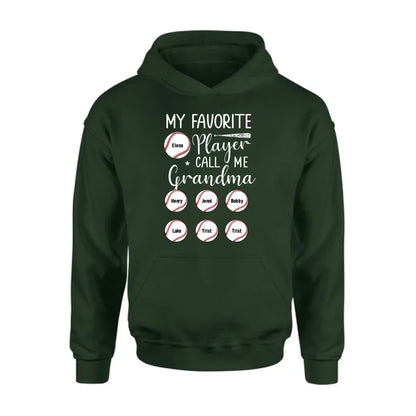 Personalized Baseball T-Shirt - My Favorite Player Call Me Grandma