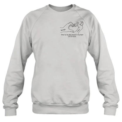 Personalized Memorial Dog T-shirt/Sweatshirt/Hoodie - Memorial Gift Idea For Dog Lover - Once By Me Side Forever In My Heart