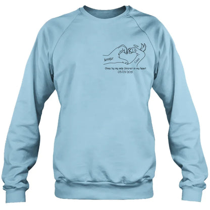 Personalized Memorial Dog T-shirt/Sweatshirt/Hoodie - Memorial Gift Idea For Dog Lover - Once By Me Side Forever In My Heart