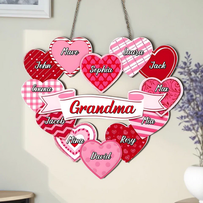 Personalized Grandma Wooden Sign - Mother's Day Gift Idea with up to 12 Kids - Custom Names
