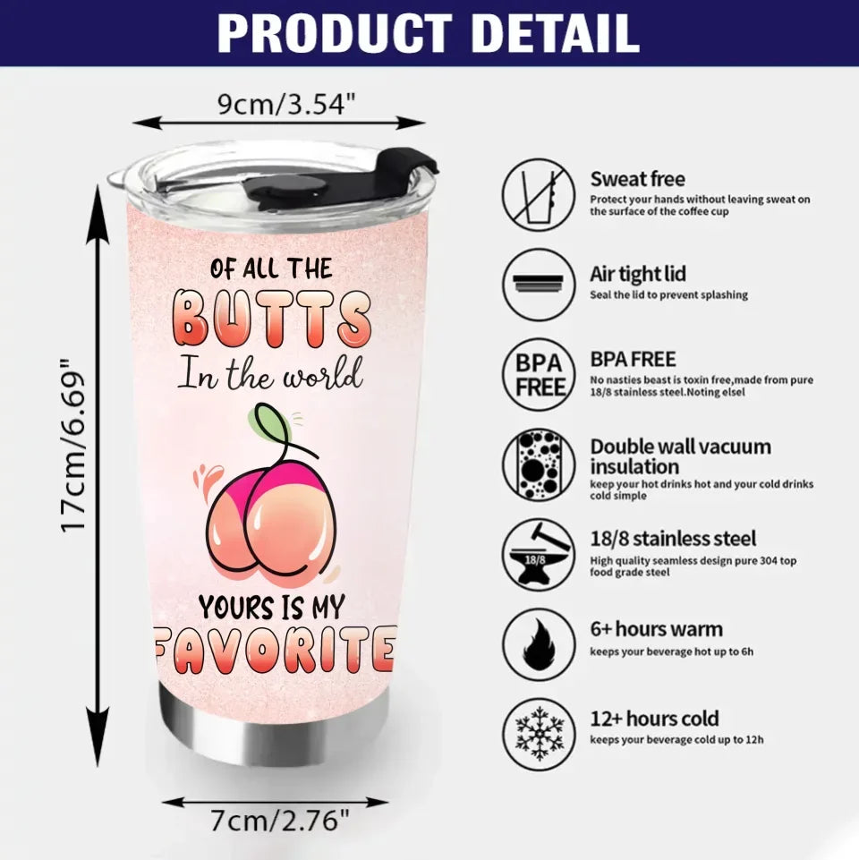 Personalized Couple Tumbler - Funny Gift Idea For Couple/Husband And Wife - Yours Is My Favorite