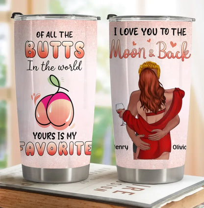 Personalized Couple Tumbler - Funny Gift Idea For Couple/Husband And Wife - Yours Is My Favorite