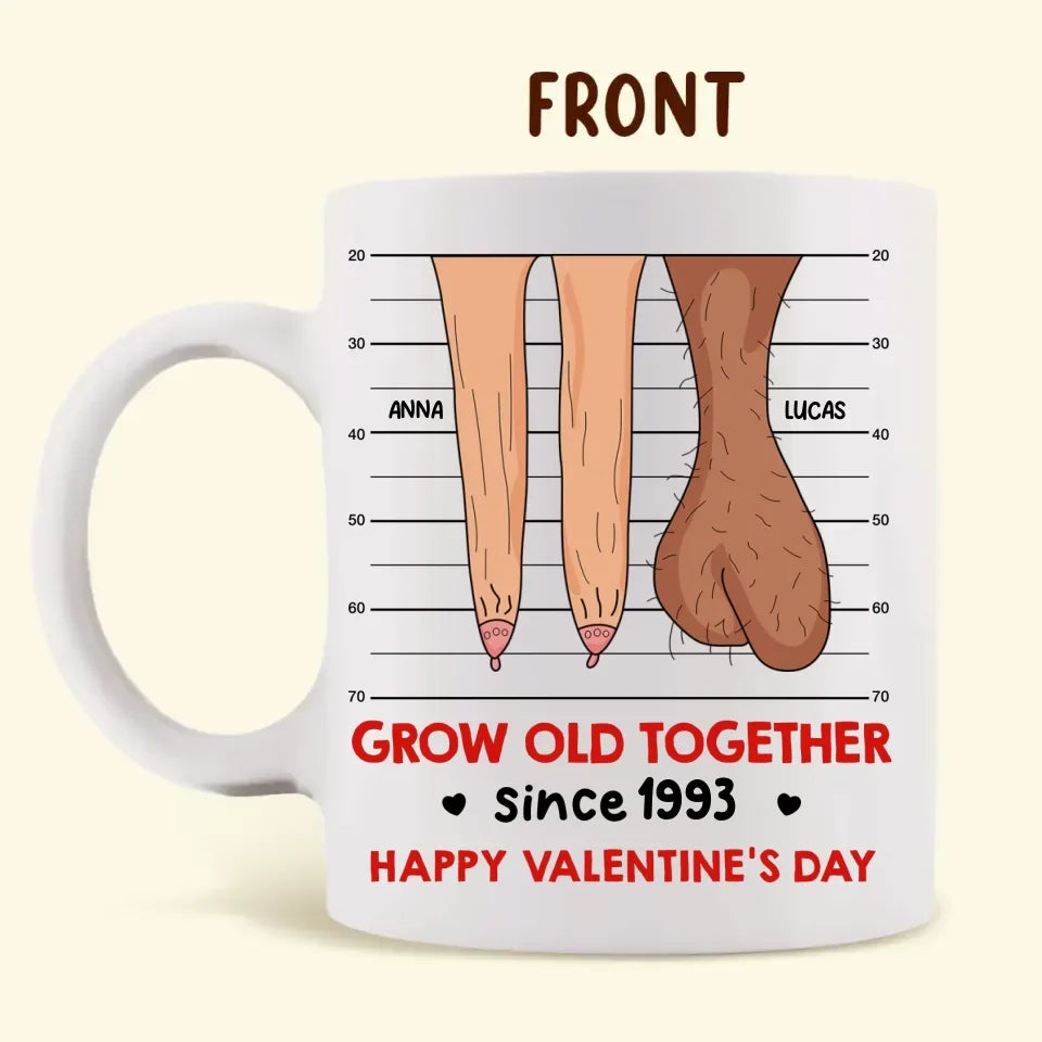 Personalized Couple Coffee Mug - Valentine Gift Idea For Old Couple - Grow Old Together Happy Valentine's Day