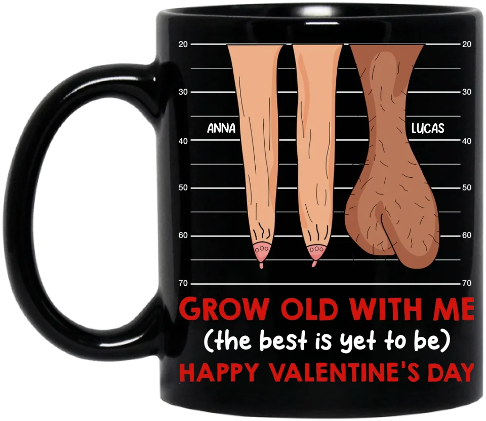 Personalized Couple Coffee Mug - Valentine Gift Idea For Old Couple - Grow Old With Me