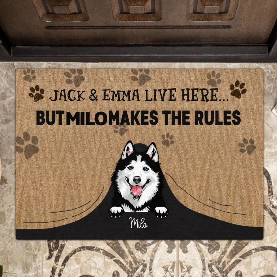 Personalized Dog Doormat - Gift Idea For Dog Lover - Up to 7 Dogs