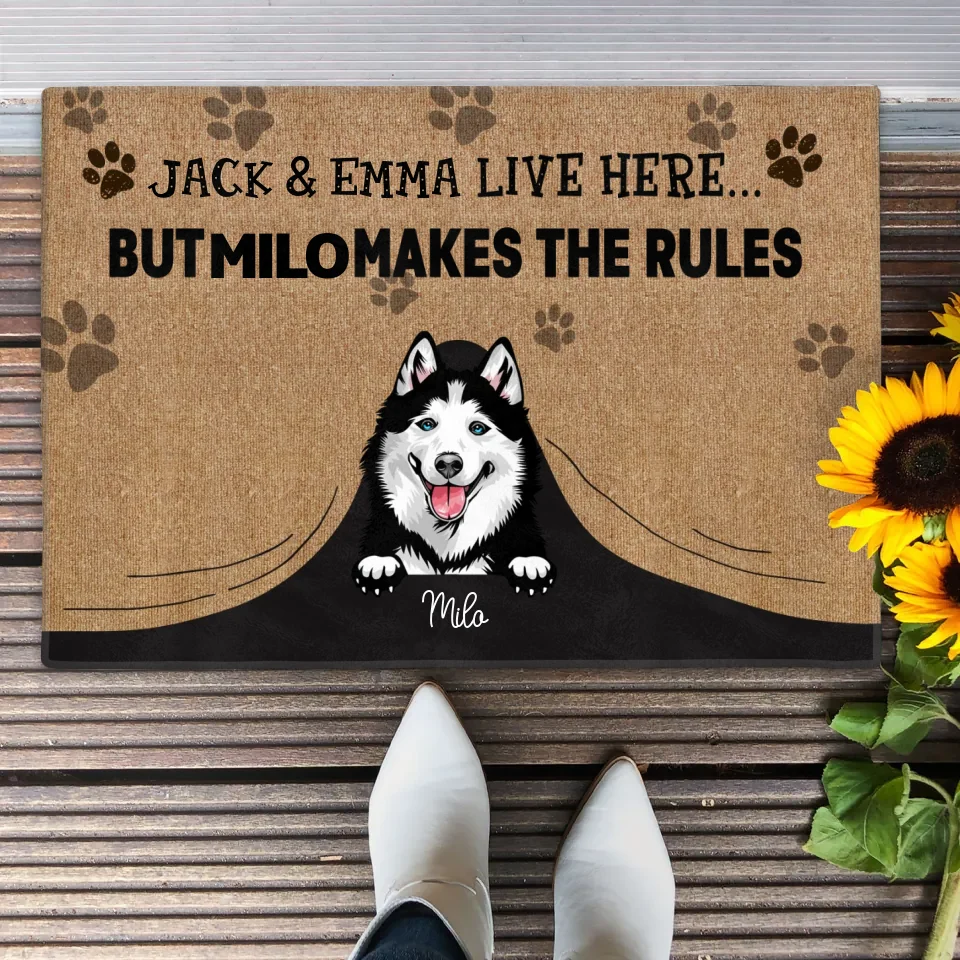 Personalized Dog Doormat - Gift Idea For Dog Lover - Up to 7 Dogs
