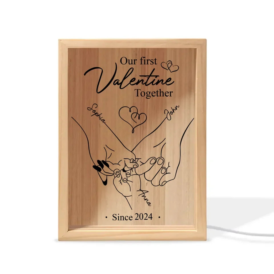 Personalized Couple Frame Light Box - Valentines Gift Idea For Couple - Our First Valentine Together