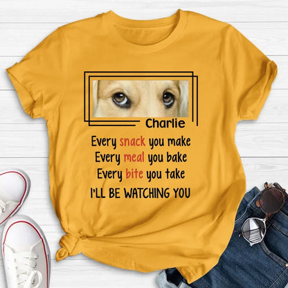 Personalized Dog Eyes T-shirt - Upload Photo - Gift Idea For Dog Lover - I'll Be Watching You