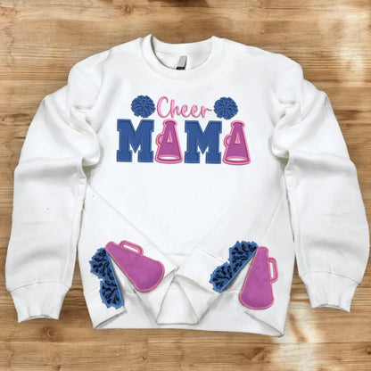 Cheer Mama Side Bow Embroidered Sweatshirt - Gift Idea For Mother's Day