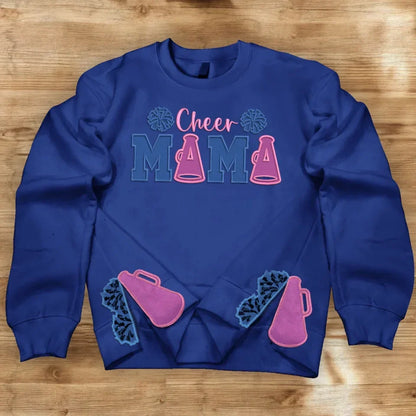 Cheer Mama Side Bow Embroidered Sweatshirt - Gift Idea For Mother's Day