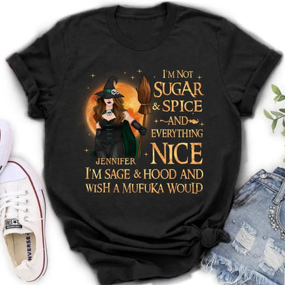 Personalized Witch Shirt/Hoodie - Gift Idea For Halloween/Witch - I'm Sage & Hood And Wish A Mufuka Would