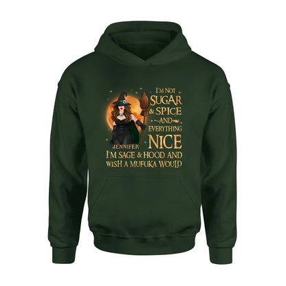 Personalized Witch Shirt/Hoodie - Gift Idea For Halloween/Witch - I'm Sage & Hood And Wish A Mufuka Would