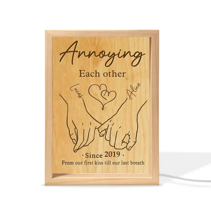 Personalized Couple Frame Light Box - Valentines Gift Idea For Couple - From Our First Kiss Till Our Last Breath