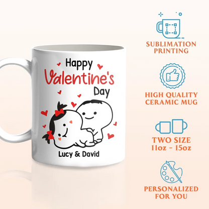 Personalized Couple Coffee Mug - Gift Idea For Husband/Wife - Happy Valentine's Day
