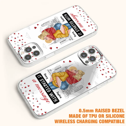 Custom Personalized Couple Phone Case For iPhone/ Samsung - Gift Idea For Couple - It Started With A Message