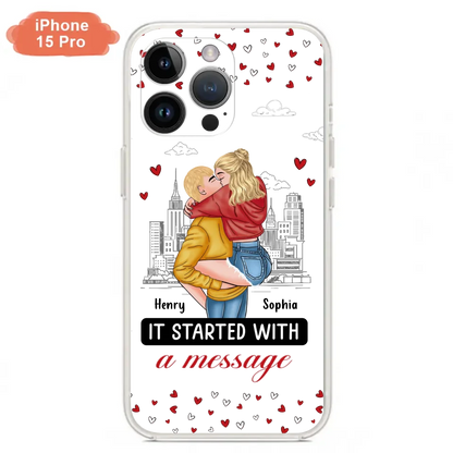 Custom Personalized Couple Phone Case For iPhone/ Samsung - Gift Idea For Couple - It Started With A Message